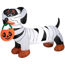Gemmy 2.6 ft. Prelit Mummy Dog with Pumpkin Inflatable