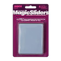 Magic Sliders Gray Adhesive Nylon/Plastic Sliding Discs 4 pk