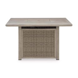 Signature Design by Ashley Haven Retreat Beige Square Aluminum Casual Fire Pit Table