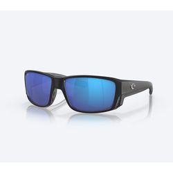 Costa Tuna Alley Pro Sunglasses Men's Matte Black Frame Blue Mirror 580G Lens Polarized