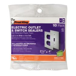 Frost King White 1 gang Plastic Toggle Wall Plate Sealers 10 pk