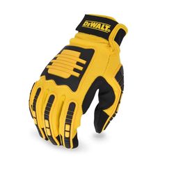DeWalt Unisex Indoor/Outdoor Mechanic Mechanic's Glove Black/Yellow M 1 pair