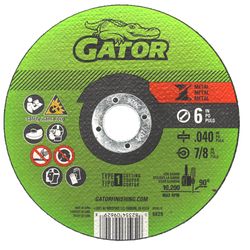 Gator 6 in. D X 7/8 in. X 0.040 in. thick Aluminum Oxide Type 1 Metal Cutting Wheel 1 pk