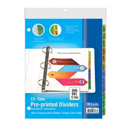 Bazic Products Multicolored Binder Dividers 1 pk