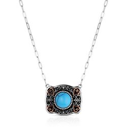 Montana Silversmiths Women's Baby Turquoise Buckle Necklace Brass