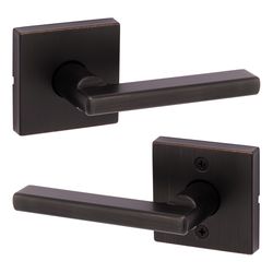 Kwikset Signature Series Halifax Lever Square Venetian Bronze Passage Lever