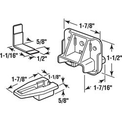 Prime-Line 1-3/16 in. L Plastic Center Guide Drawer Track Guide And Glide 1 pk