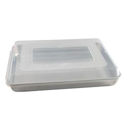 Nordic Ware Naturals 13 in. W X 18 in. L Cake Pan w/Lid Silver/White 2 pc