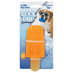 Boss Pet Cool Pup For Dog Orange TPR Popsicle Dog Toy Extra Small 1 pk