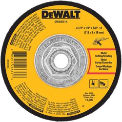 DeWalt 4-1/2 in. D X 5/8 in. X 1/8 in. thick Metal Grinding Wheel 1 pc