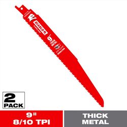 Diablo Steel Demon 9 in. Bi-Metal Dual Tooth Reciprocating Saw Blade 8/10 TPI 2 pk