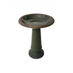 Algreen Green Plastic 25 in. Acerra Planters Bird Bath