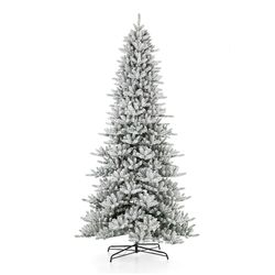 Glitzhome 11 ft. Slim 950 ct Snow Flocked Slim Fir Christmas Tree