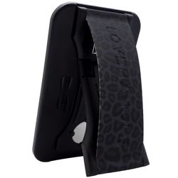 LoveHandle Black/Gray Black Leopard Cell Phone Grip For All Mobile Devices 0.31 ft. L