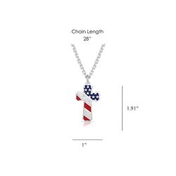 Montana Silversmiths Men's USA Patriotic Cross Multicolored Necklace Water Resistant