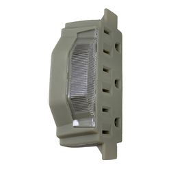 Ace Grounded 3 outlets Adapter w/Light 1 pk