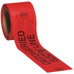 Klein Tools 1000 ft. L X 3 in. W Polyethylene Caution Buried Electric Line Barricade Tape Red