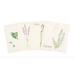 KAF Home Multi Color Cotton Mixed Herbs Kitchen Towel 4 pk