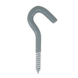 Crawford 3.5 in. L Vinyl Coated Gray Steel Small Storage Hook 30 lb. cap. 2 pk