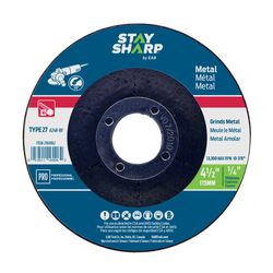 Stay Sharp 4-1/2 in. D X 7/8 in. X 1/4 in. thick Grinding Wheel 1 pc