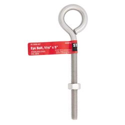 Hampton 5/16 in. X 5 in. L Stainless Stainless Steel Eyebolt Nut Included