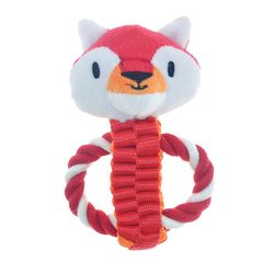 Boss Pet Pet Park Blvd For Dog Multicolored Plush Tossers Fox & Raccoon Dog Toy 2 pk