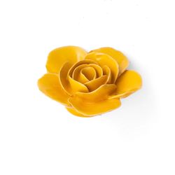 Chive France 1.77 in. H X 3.7 in. L Glazed Yellow Ceramic Ranunculus Wall Flower