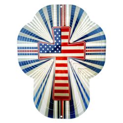 Spinfinity Designs Stainless Steel 12 in. Patriotic Cross Wind Spinner