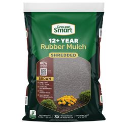 GroundSmart Brown Shredded Rubber Mulch 0.8 cu ft