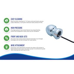 Underhill 1 Pattern Chiseling Stainless Steel Sewer Nozzle