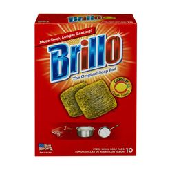Brillo Heavy Duty Steel Wool Pads For Multi-Purpose 5.1 in. L 10 pk