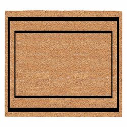 Americo Home 60 in. W X 24 in. L Black/Tan Classic Border Coir Door Mat