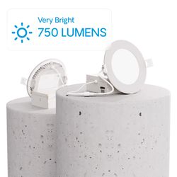 Infibrite White 4 in. W Aluminum LED Canless Recessed Downlight Kit 9 W