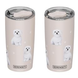 Serengeti 20 oz Pink BPA Free Maltese Insulated Tumbler