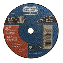 Century Drill & Tool 4 in. D X 3/8 in. X 1/8 in. thick Aluminum Oxide A24R Cutting/Grinding Wheel 1
