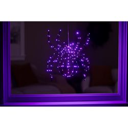 Celebrations Purple 140 ct 16 in. LED Prelit Illuminated Spider Halloween Decor