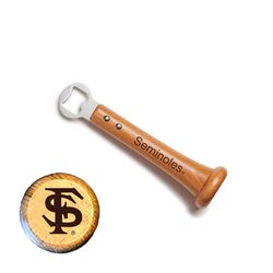 Baseball BBQ NCAA Brown Stainless Steel Manual Seminoles Bottle Opener
