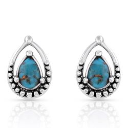 Montana Silversmiths Women's Touch of Turquoise Silver/Turquoise Earrings Water Resistant
