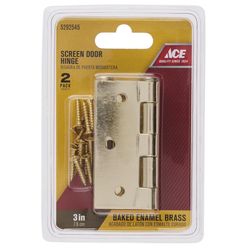 Ace 3 in. L Satin Brass Screen/Storm Door Hinge 2 pk