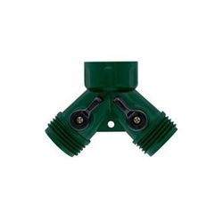Orbit 3/4 in. Plastic Threaded Female/Male Y-Hose Connector with Shut Offs