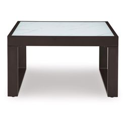Signature Design by Ashley Beachloft Black Square Glass Casual Coffee Table