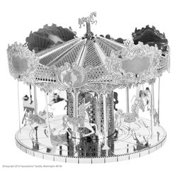 Fascinations Metal Earth Merry Go Round 3D Model Kit Silver