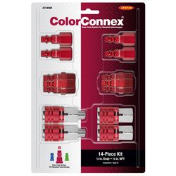 Legacy ColorConnex Aluminum/Steel Air Coupler and Plug Set 1/4 in. 14 pc