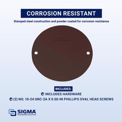 Sigma Engineered Solutions Round Stamped Steel 4.13 in. H X 4.13 in. W Flat Box Cover
