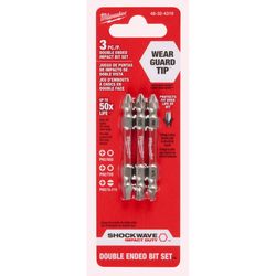 Milwaukee Assorted Double-Ended Screwdriver Bit Set Alloy Steel 3 pc