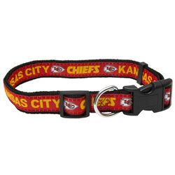 Pets First Team Colors Kansas City Chiefs Nylon Dog Collar Medium