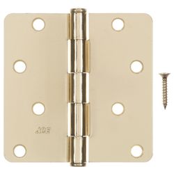 Ace 4 in. L Bright Brass Residential Door Hinge 3 pk