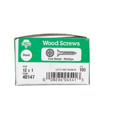 Hillman No. 12 X 1 in. L Phillips Zinc-Plated Wood Screws 100 pk
