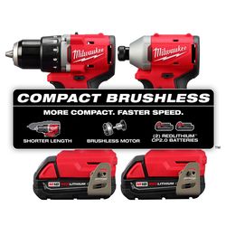 Milwaukee M18 Brushless 2 Tool Combo Kit with M18 FUEL 18GA Brad Nailer