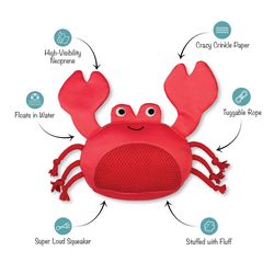 Pet Shop by Fringe Studio For Dog Red Neoprene Crab Dog Toy 1 pk